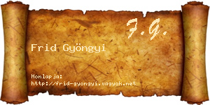 Frid Gyöngyi névjegykártya