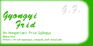 gyongyi frid business card